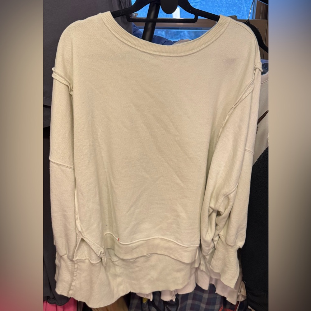 NWOT Free People We The Free Camden Sweatshirt - grey opal - Small *IR* - Picture 6 of 9